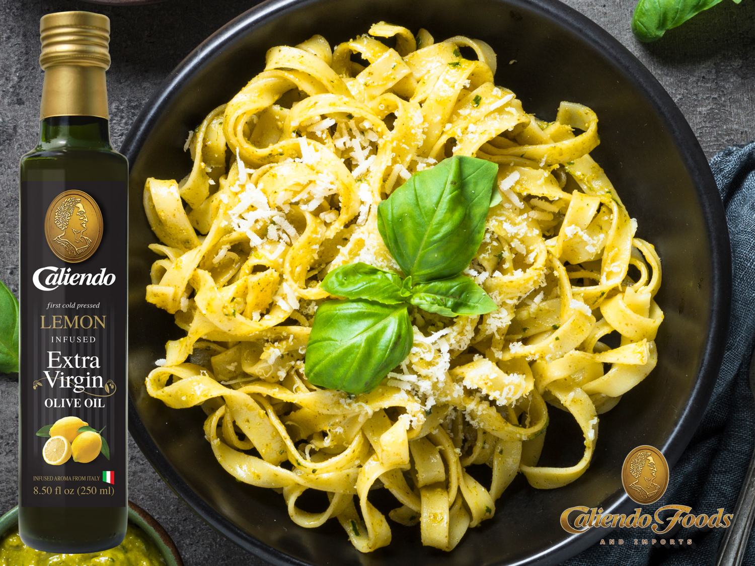 Read more about the article Signature Lemon Garlic Basil Pesto & Linguini